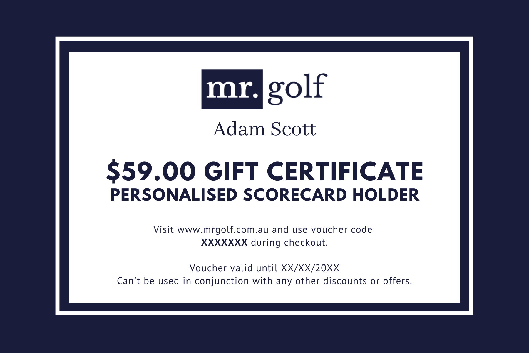 Gift Voucher - Personalised Scorecard Holder