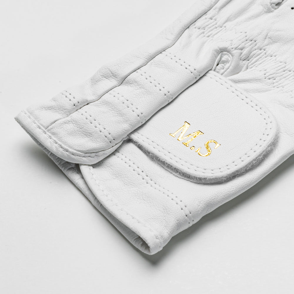 Personalised Premium Cabretta Leather Golf Glove (LADIES) - White