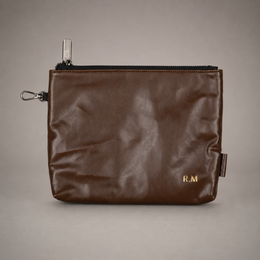 Personalised Golf Pouch Bag (Cognac Brown)