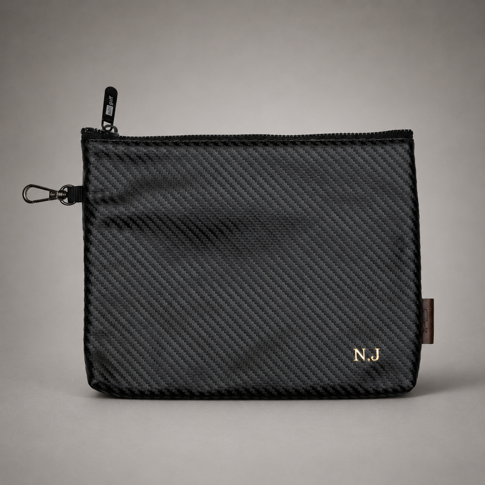 Personalised Golf Pouch Bag (Carbon Fibre)