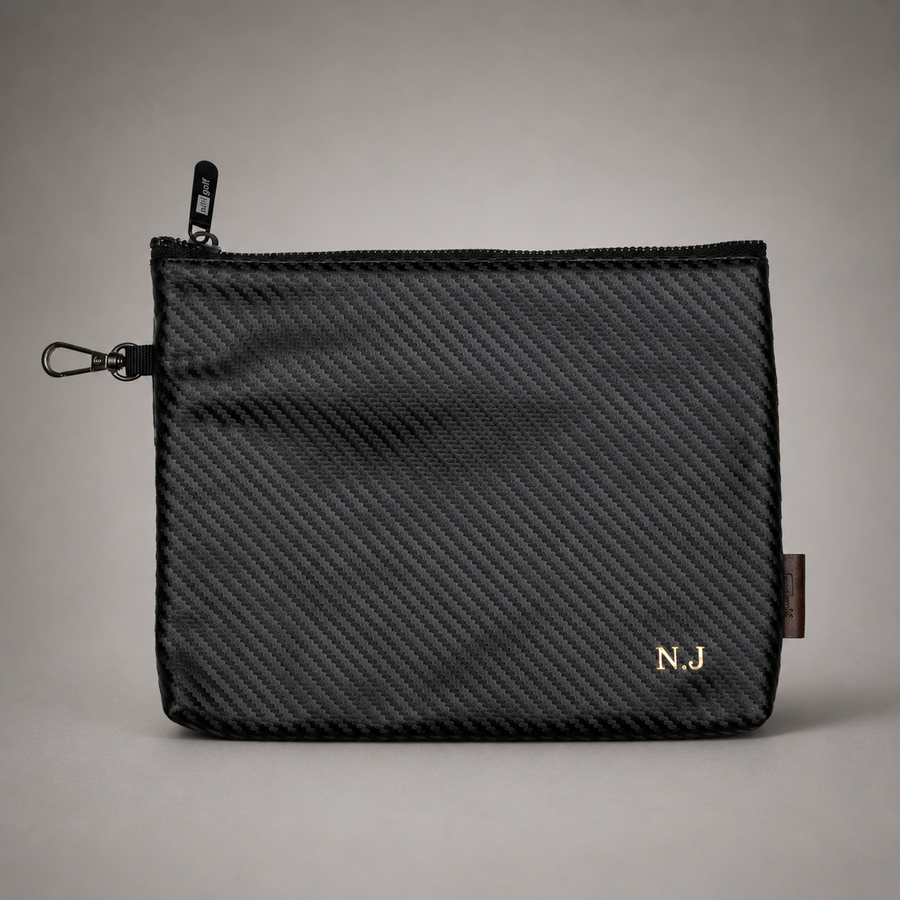 Personalised Golf Pouch Bag (Carbon Fibre)