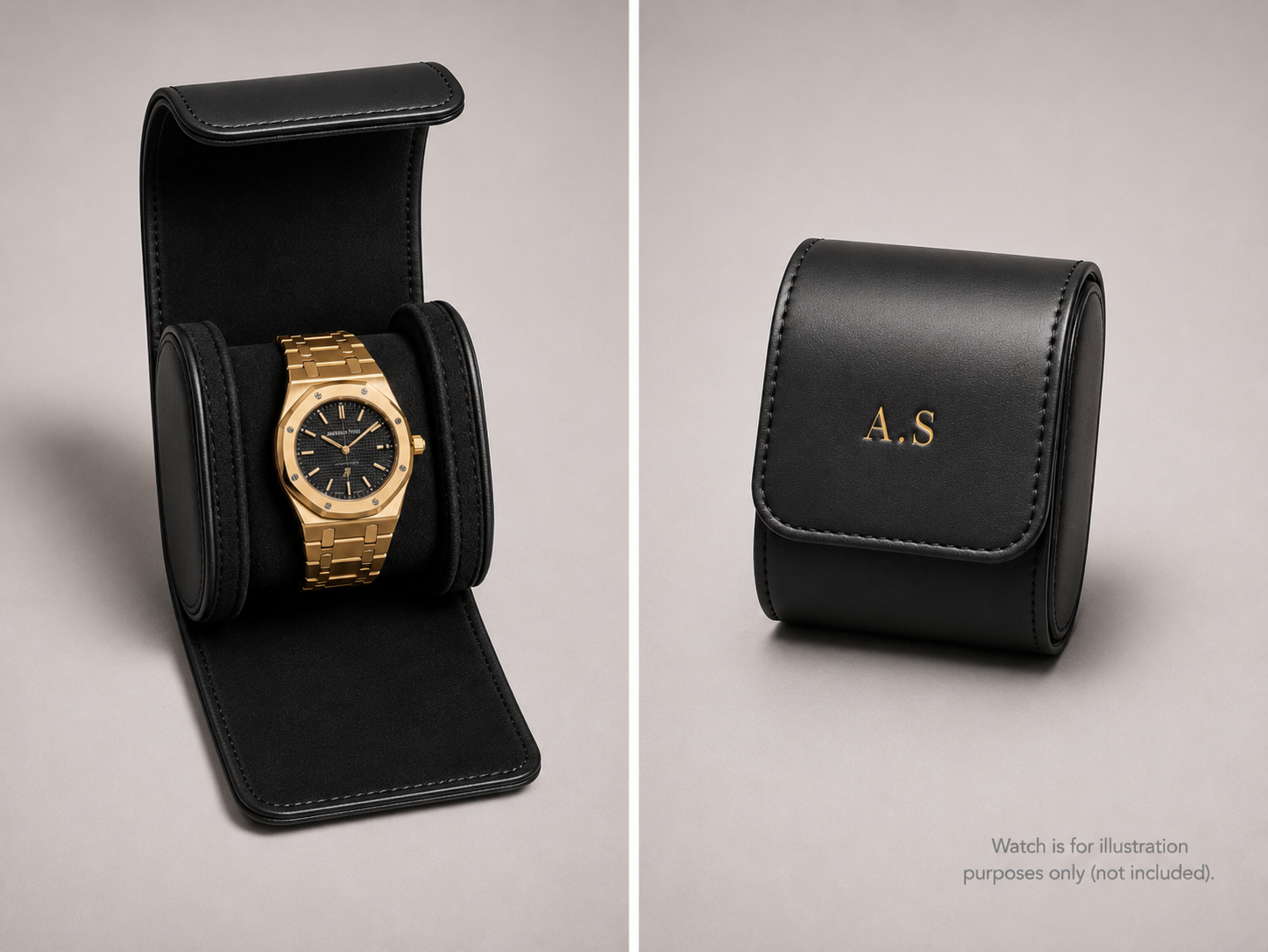 Personalised Premium Single Watch Case (Jet Black)