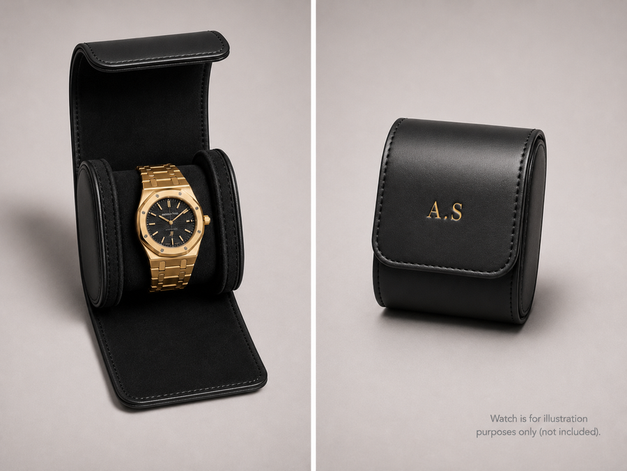 Personalised Premium Single Watch Case (Jet Black)