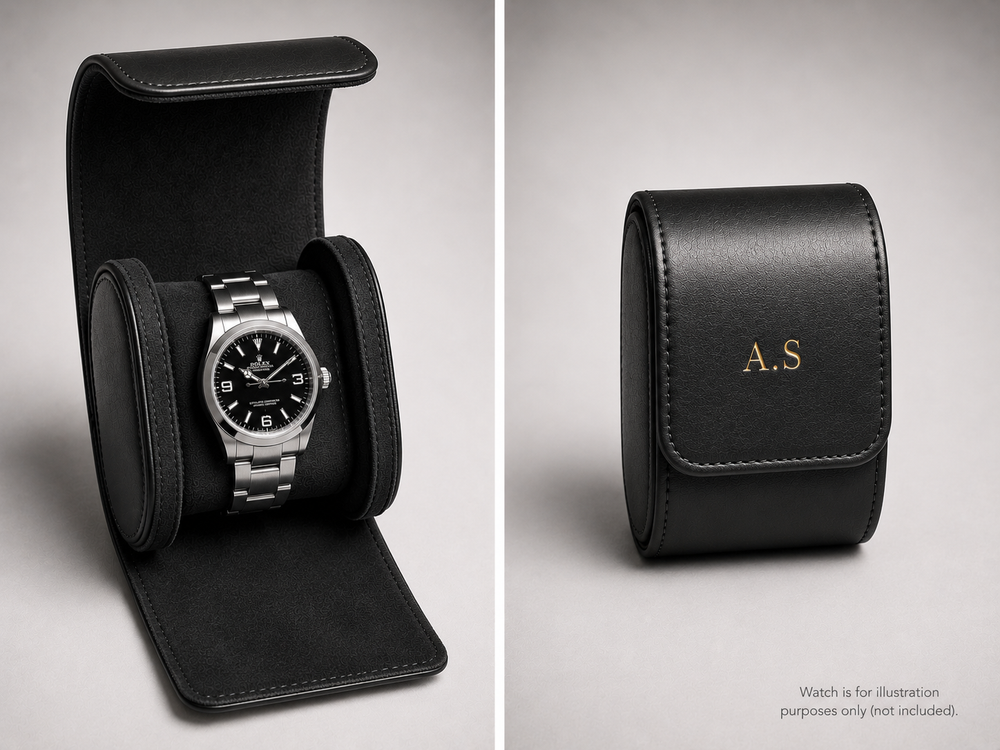 Personalised Premium Single Watch Case (Jet Black)