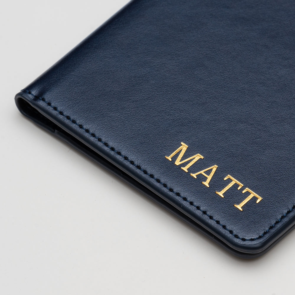 Personalised Premium Passport Holder and Luggage Tag (Navy)