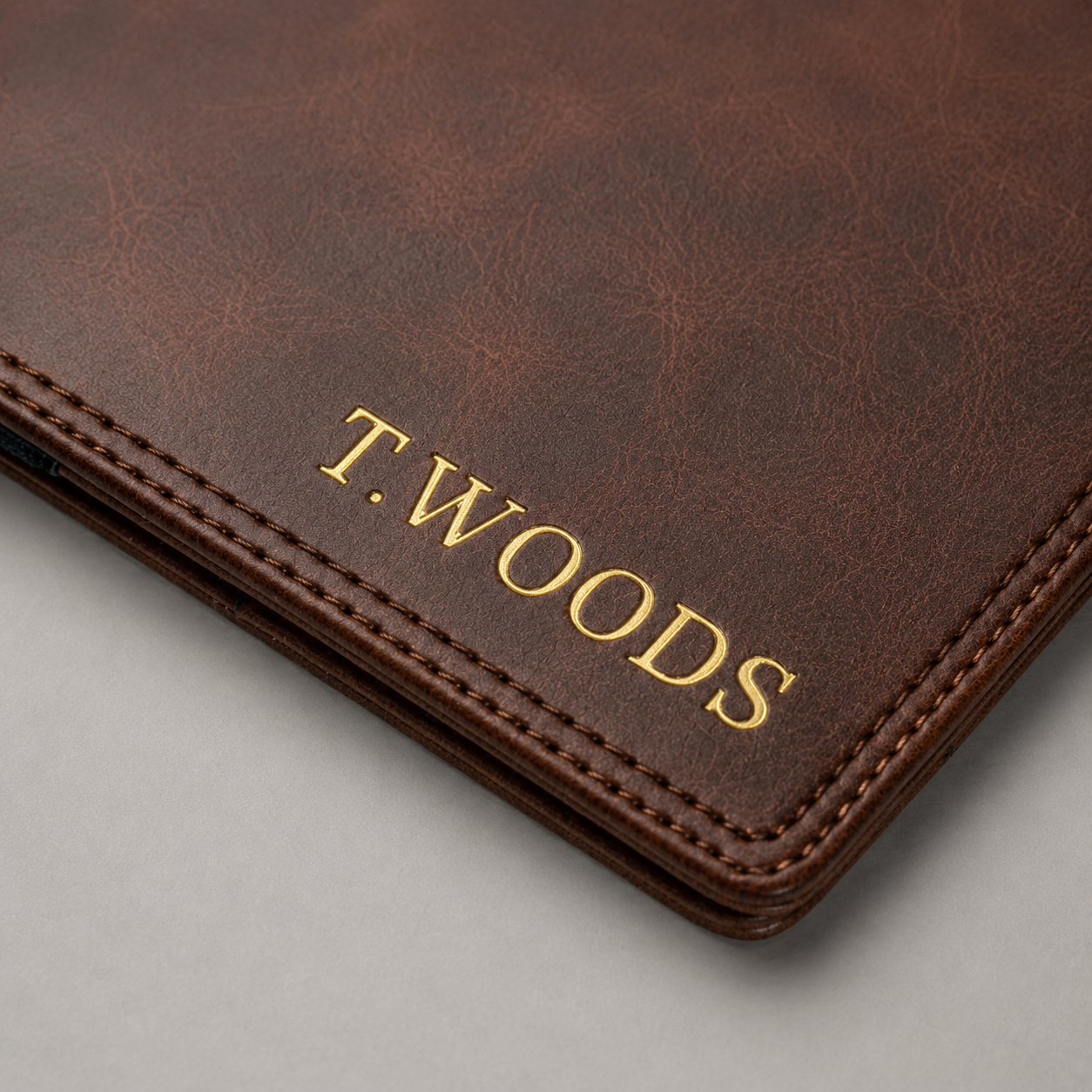 Personalised Golf Scorecard Holder (Brown)