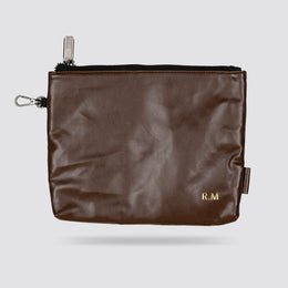 Personalised Golf Pouch Bag (Cognac Brown)