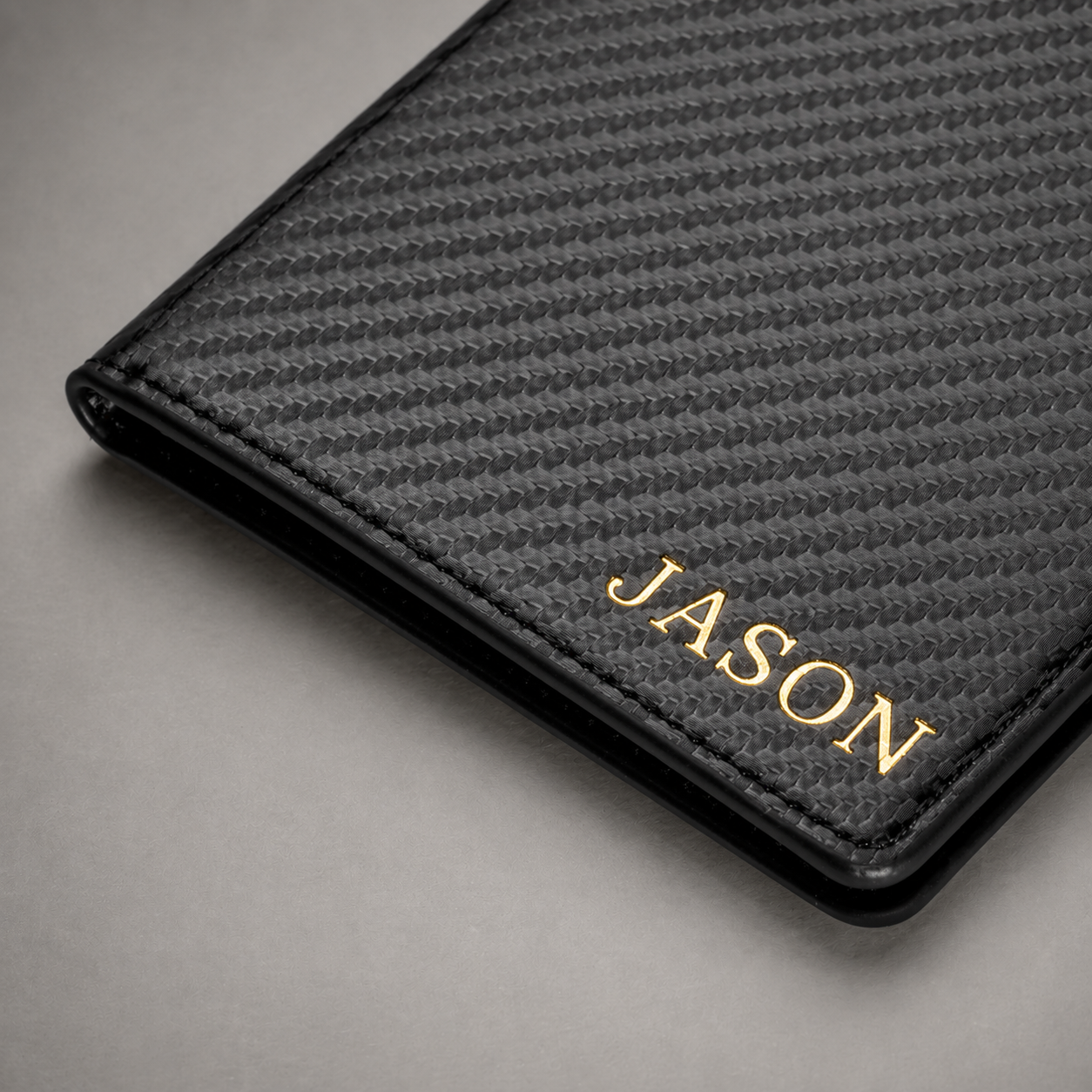 Personalised Passport Holder and Luggage Tag (Carbon Fibre)