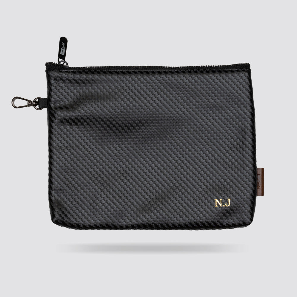 Personalised Premium Golf Pouch Bag (Carbon Fibre)