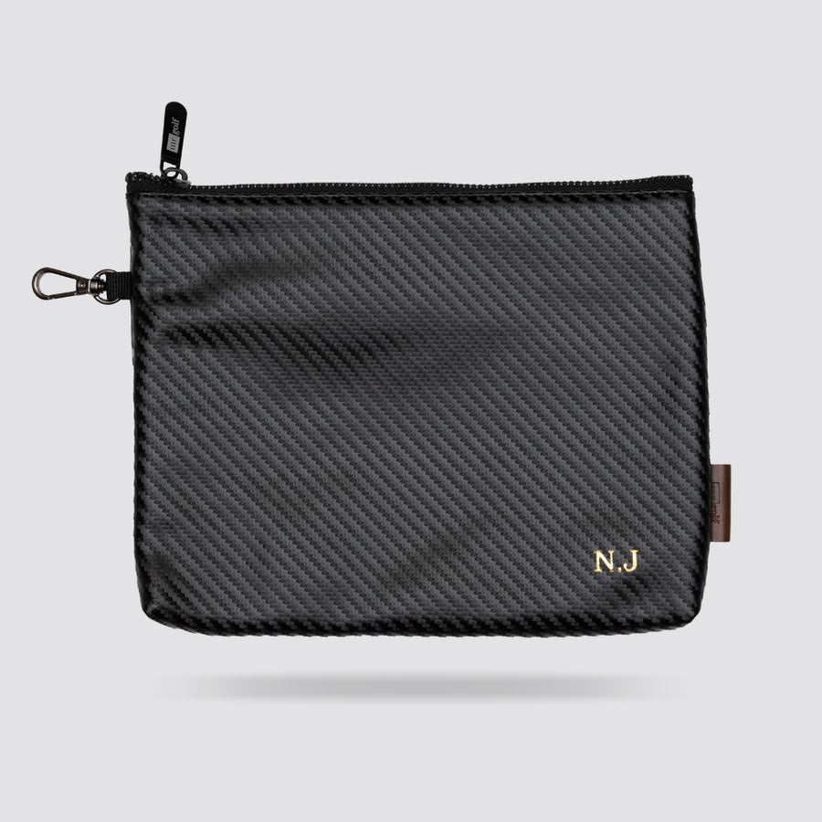 Personalised Golf Pouch Bag (Carbon Fibre)