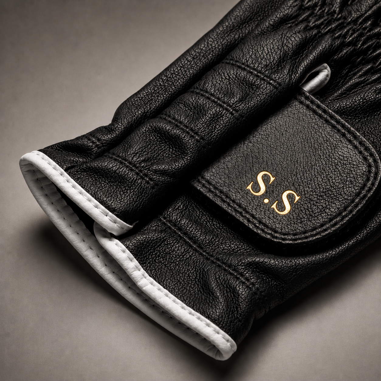 Personalised Premium Cabretta Leather Golf Glove (MENS) - Black