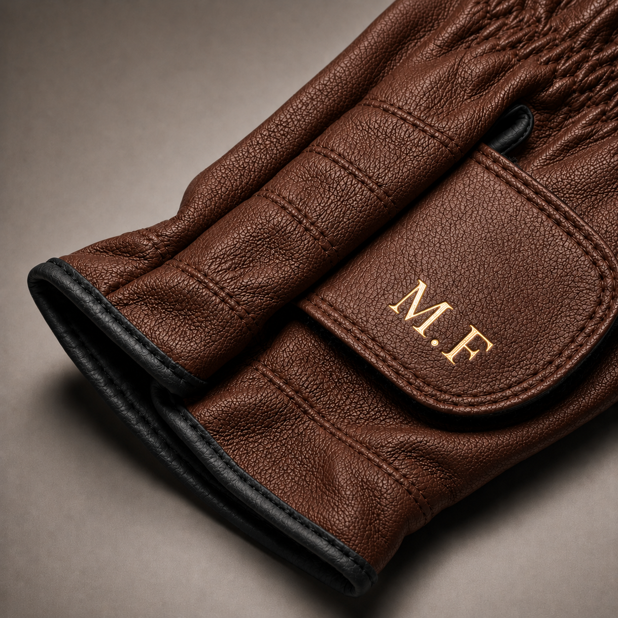 Personalised Premium Cabretta Leather Golf Glove (MENS) - Cognac Brown