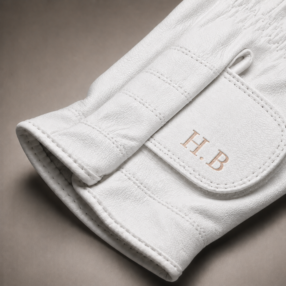 Personalised Premium Cabretta Leather Golf Glove (LADIES) - White