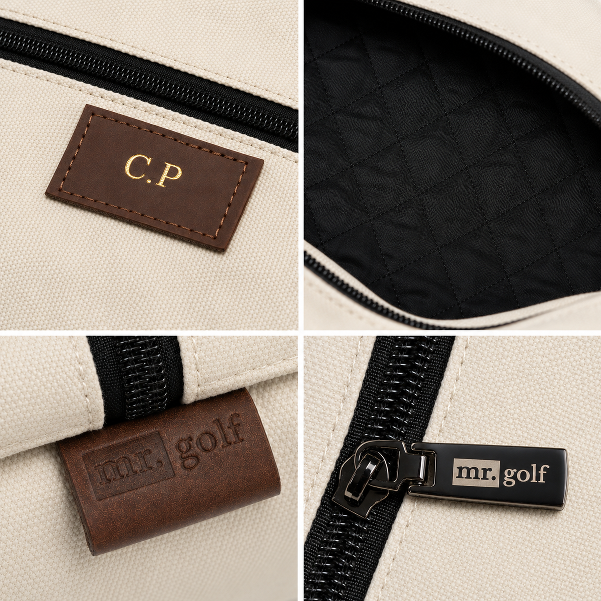 Personalised Golf Shoe Bag (Ivory)