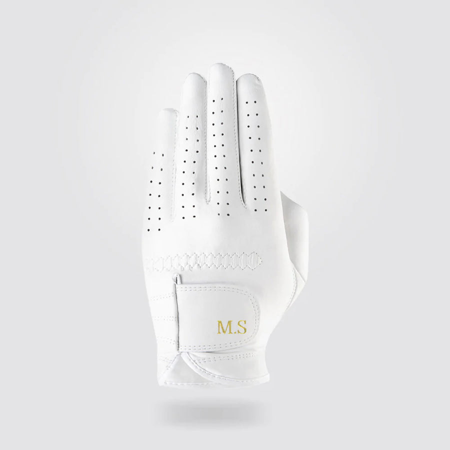 Personalised Premium Cabretta Leather Golf Glove (LADIES) - White