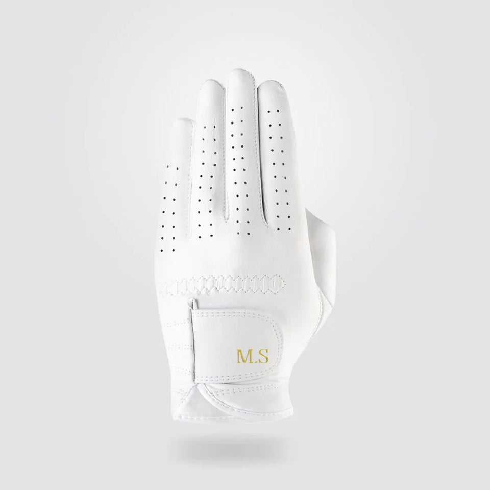 Personalised Premium Cabretta Leather Golf Glove (LADIES) - White