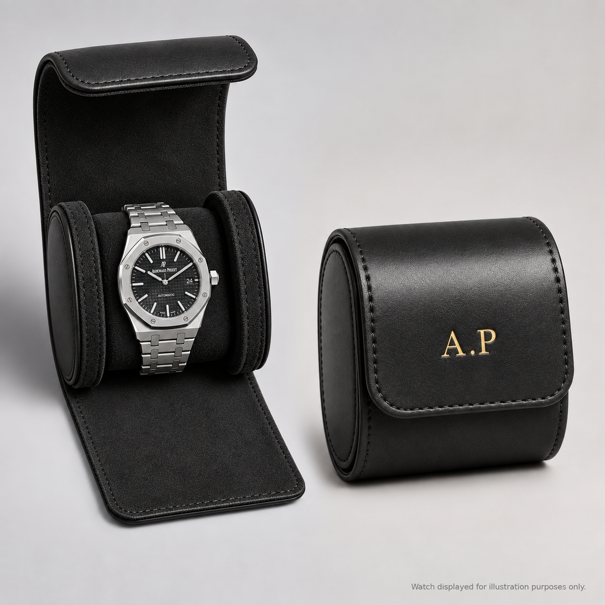 Personalised Premium Single Watch Case (Jet Black)