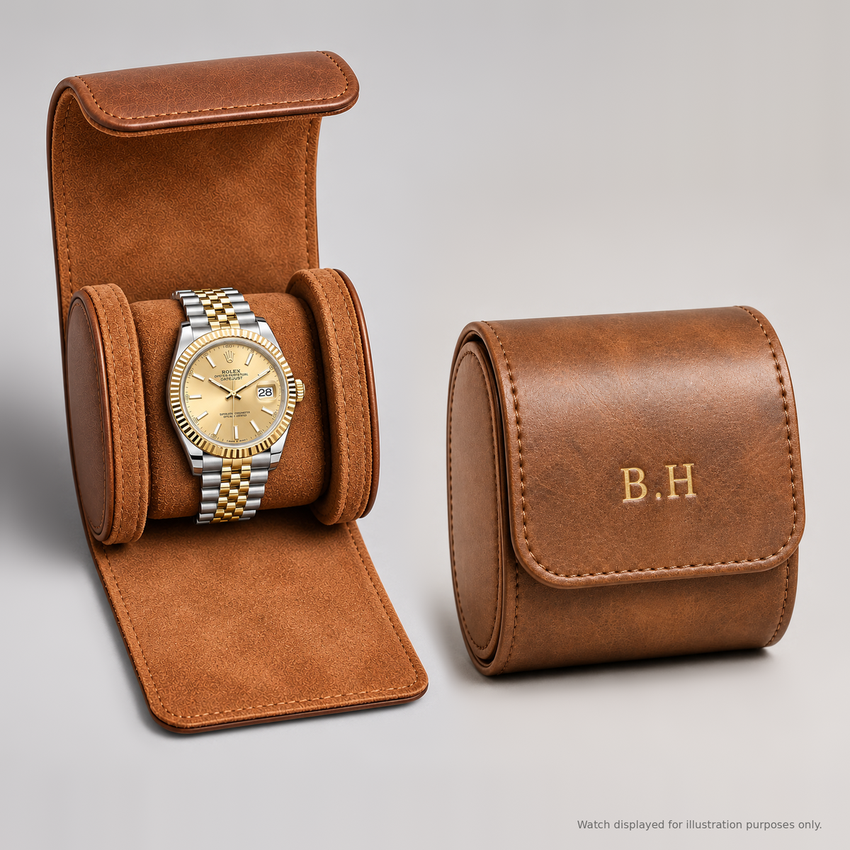 Personalised Premium Single Watch Case (Vintage Brown)