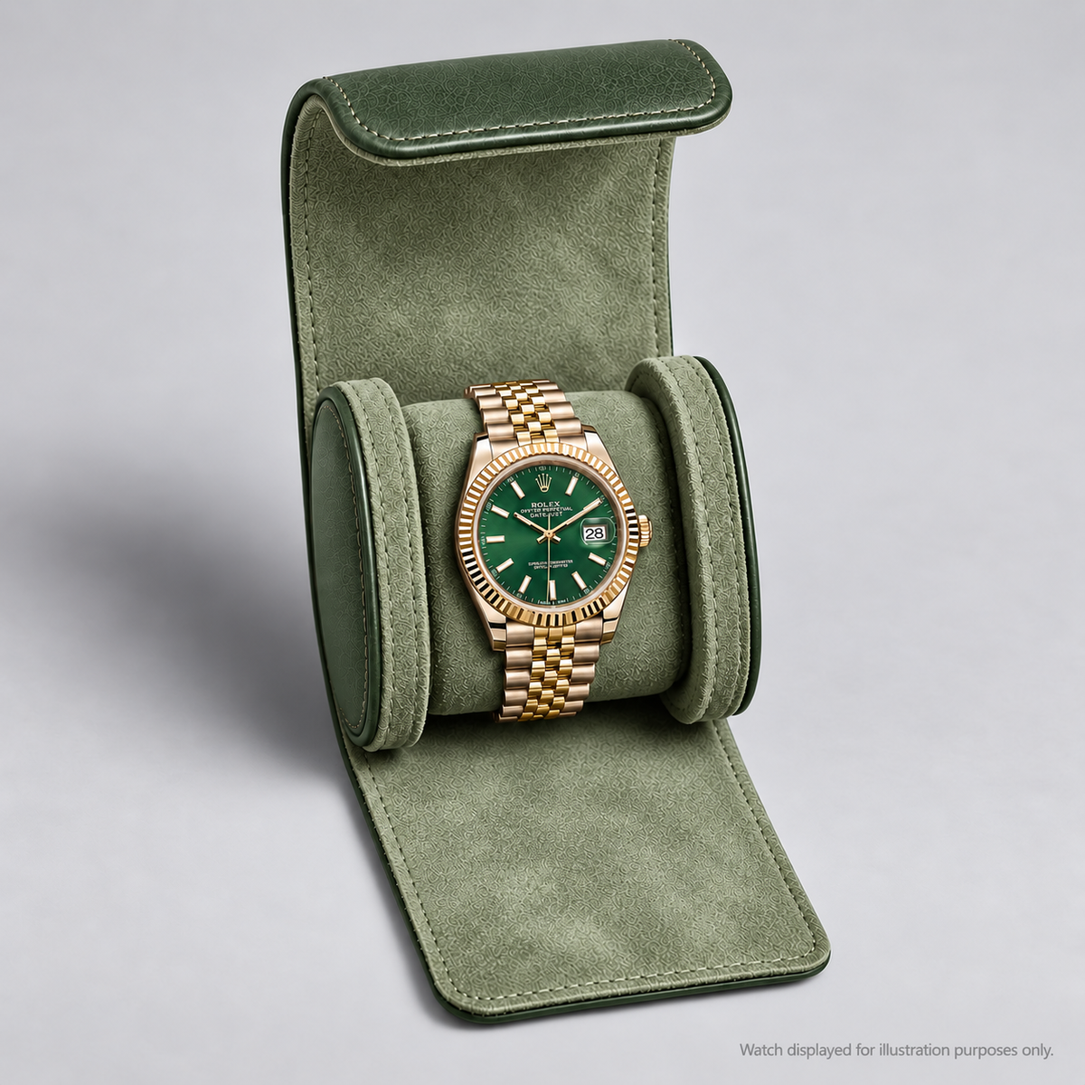 Personalised Premium Single Watch Case (Olive Green)