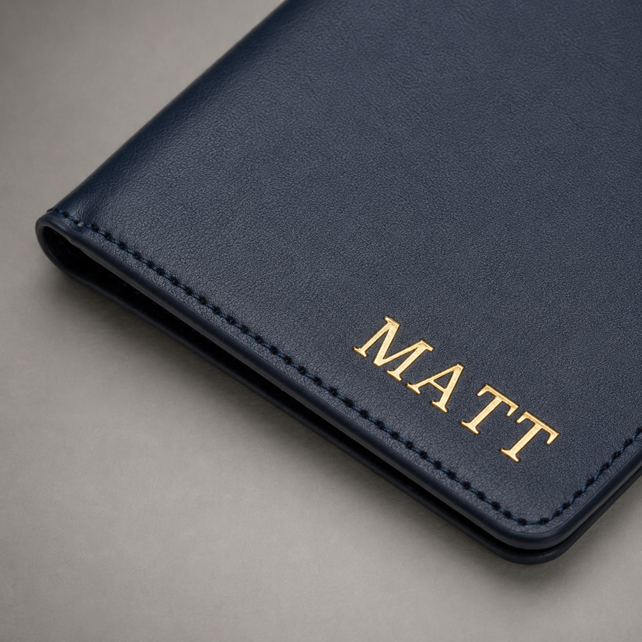 Personalised Passport Holder and Luggage Tag (Navy)
