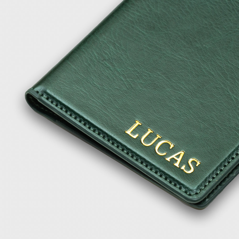 Personalised Premium Passport Holder and Luggage Tag (Olive Green)