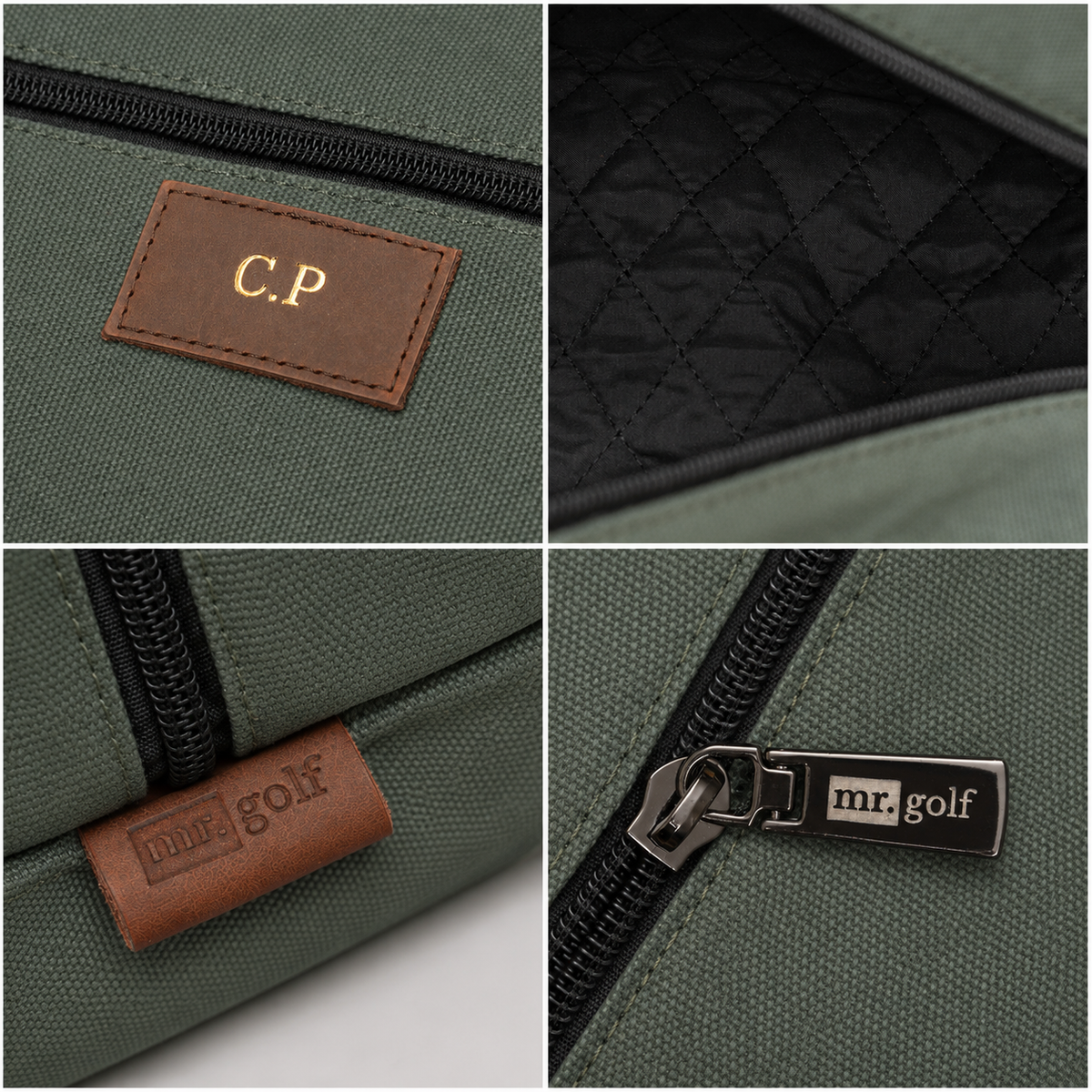 Personalised Golf Shoe Bag (Olive Green)