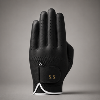 Personalised Premium Cabretta Leather Golf Glove (MENS) - Black
