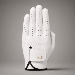 Personalised Premium Cabretta Leather Golf Glove (MENS) - White