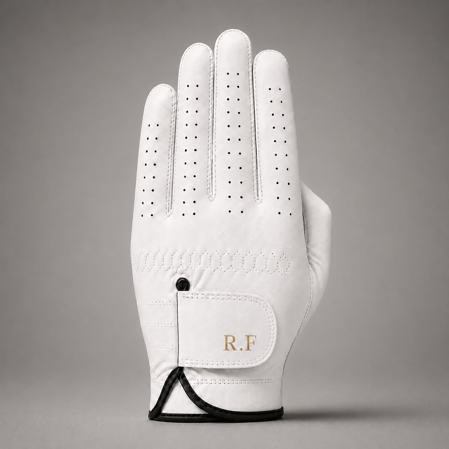 Personalised Premium Cabretta Leather Golf Glove (MENS) - White