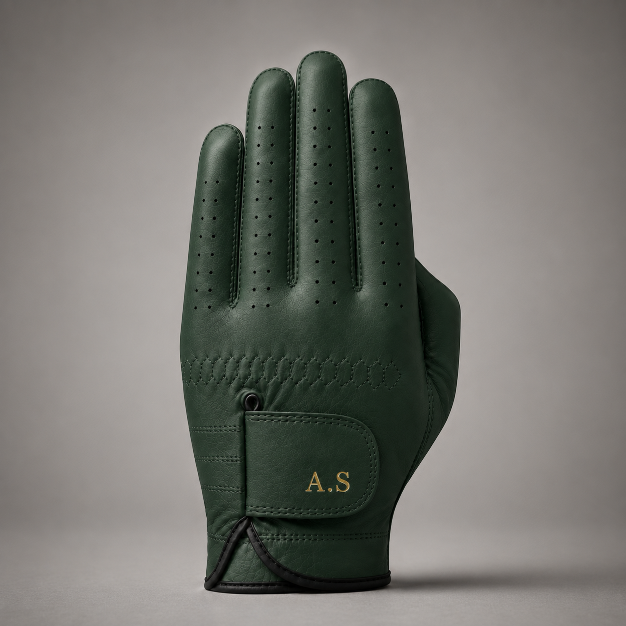 Personalised Premium Cabretta Leather Golf Glove (MENS) - Olive Green