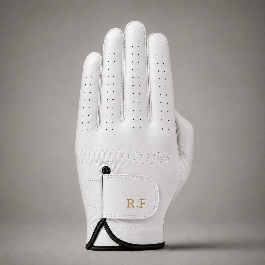 Personalised Premium Cabretta Leather Golf Glove (MENS) - White