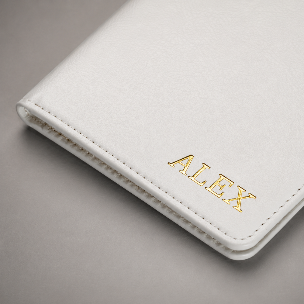 Personalised Passport Holder and Luggage Tag (White)