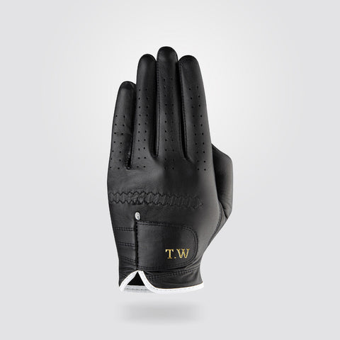 Personalised Premium Cabretta Leather Golf Glove (MENS) - Black