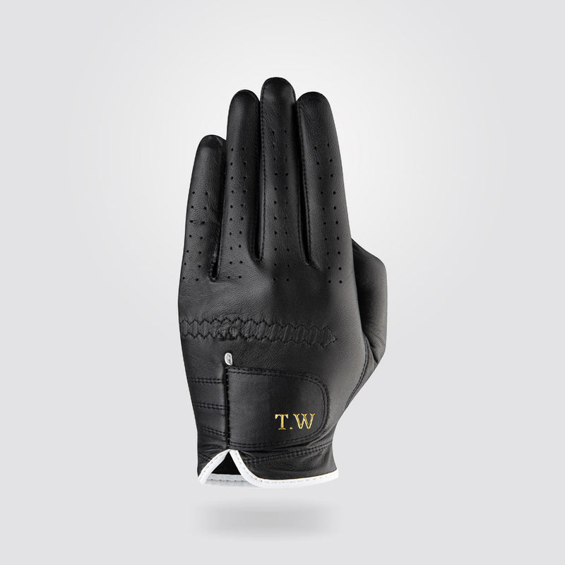 Personalised Premium Cabretta Leather Golf Glove (MENS) - Black