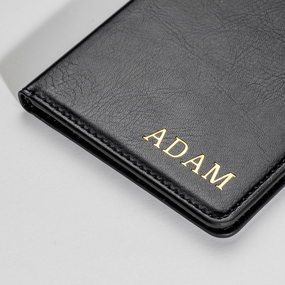 Personalised Passport Holder and Luggage Tag (Jet Black)