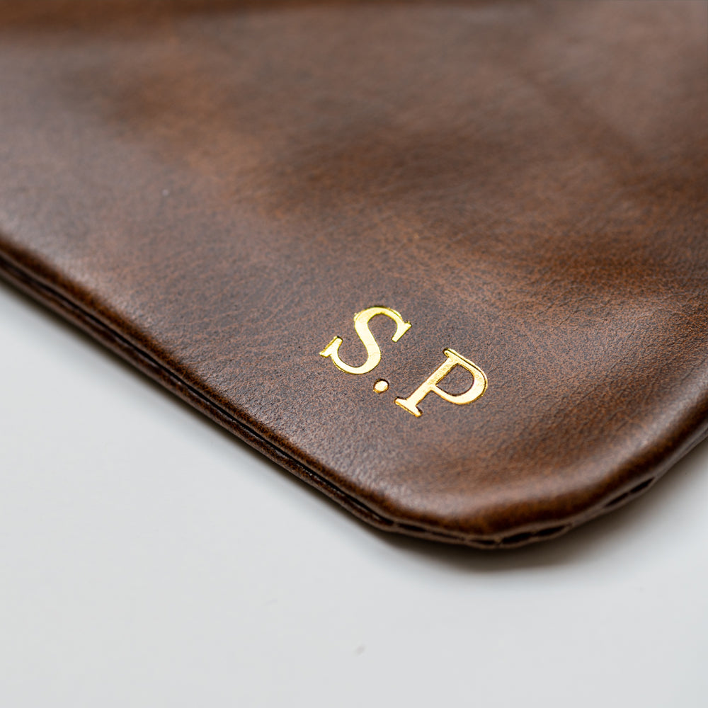 Personalised Premium Golf Pouch Bag (Cognac Brown)