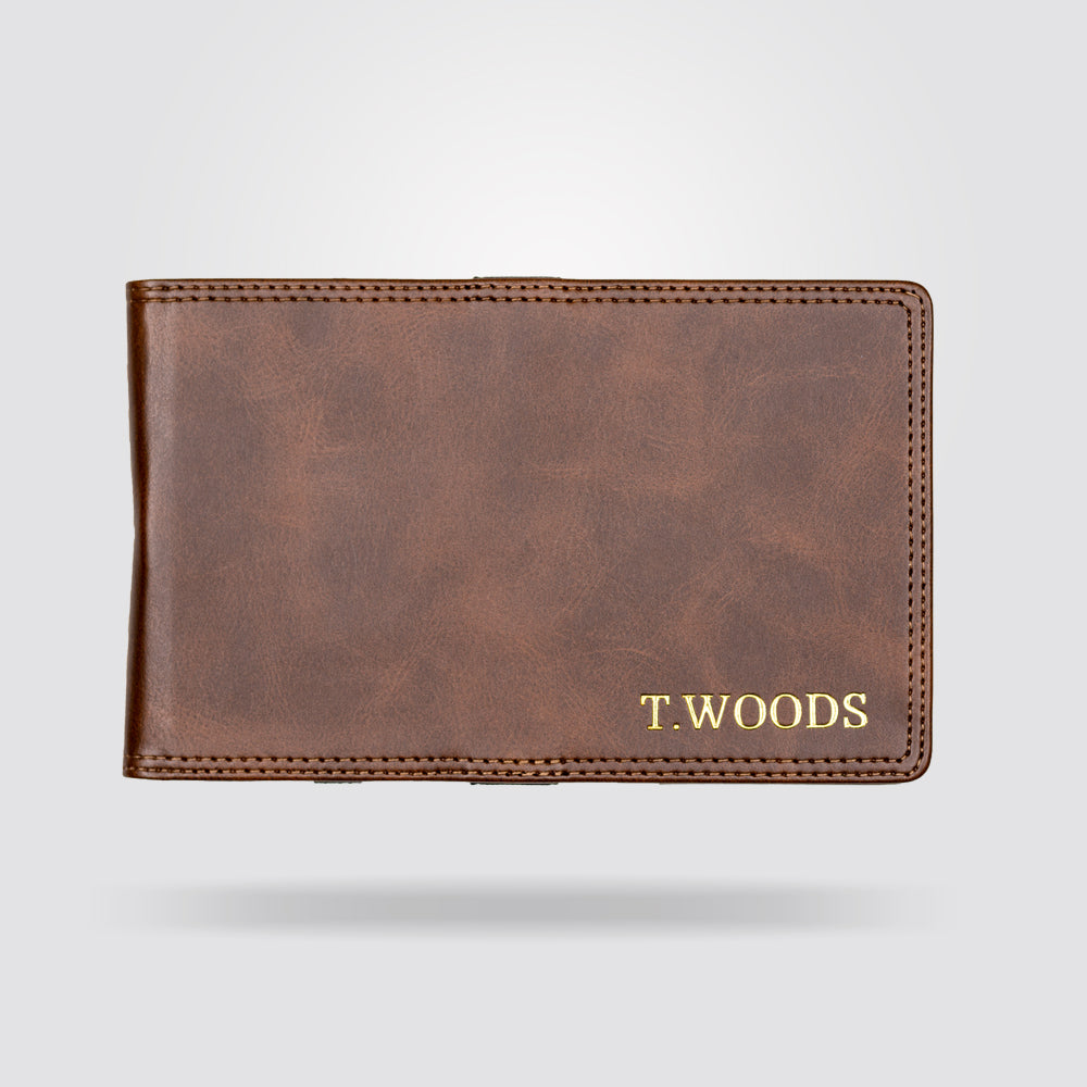 Personalised Golf Scorecard Holder (Brown)