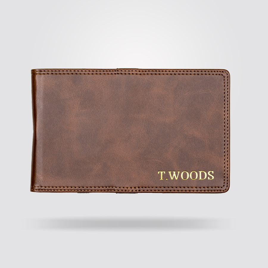 Personalised Golf Scorecard Holder (Brown)