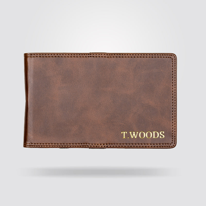 Personalised Golf Scorecard Holder (Brown)