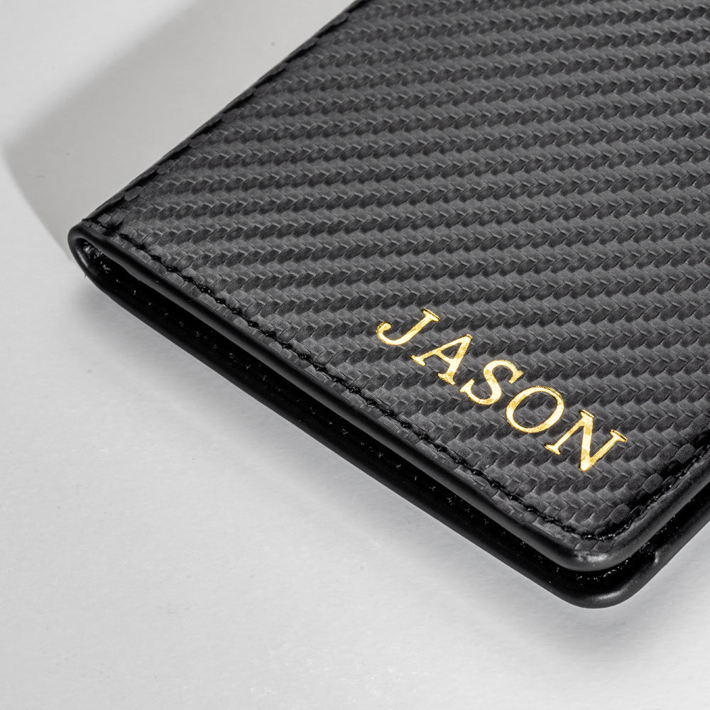 Personalised Passport Holder and Luggage Tag (Carbon Fibre)