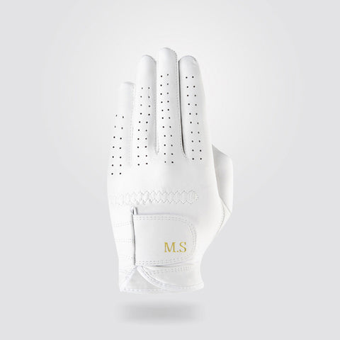 Personalised Premium Cabretta Leather Golf Glove (LADIES) - White