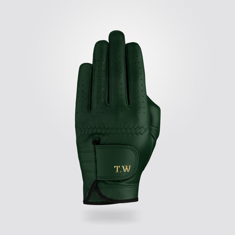 Personalised Premium Cabretta Leather Golf Glove (MENS) - Olive Green