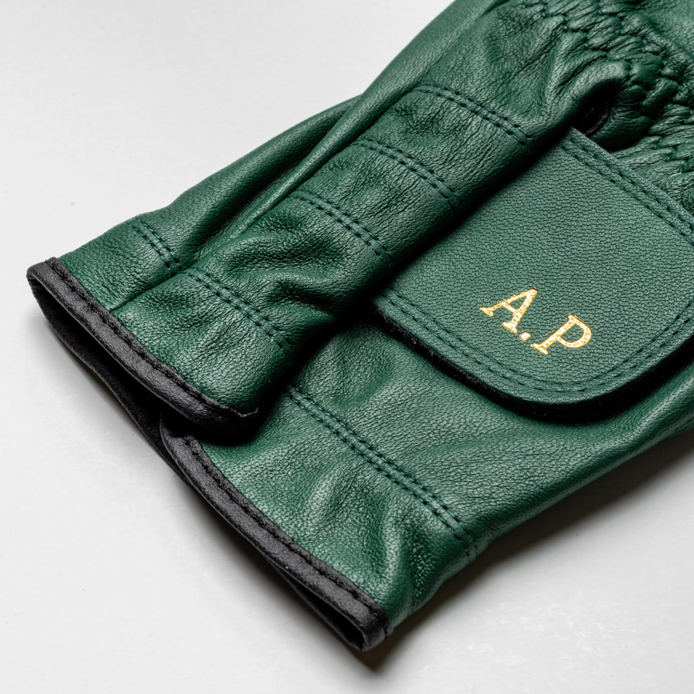 Personalised Premium Cabretta Leather Golf Glove (MENS) - Olive Green